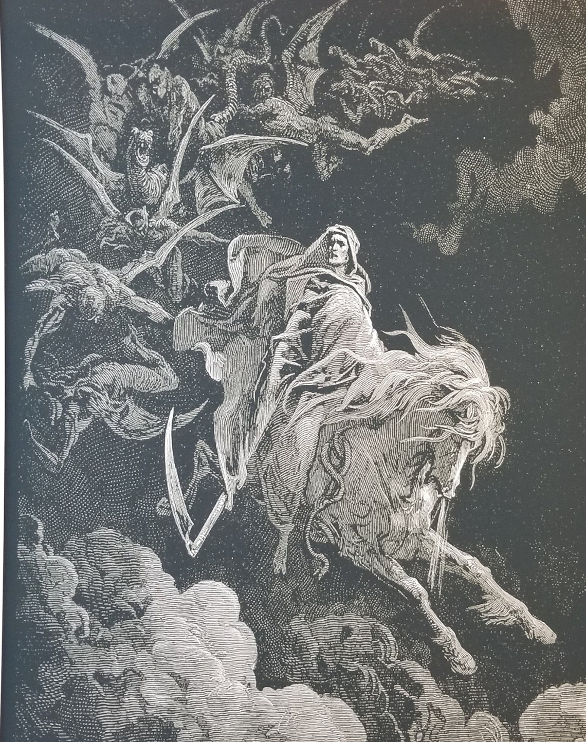 Death on a Pale Horse Poster Print Black and White Gustave - Etsy