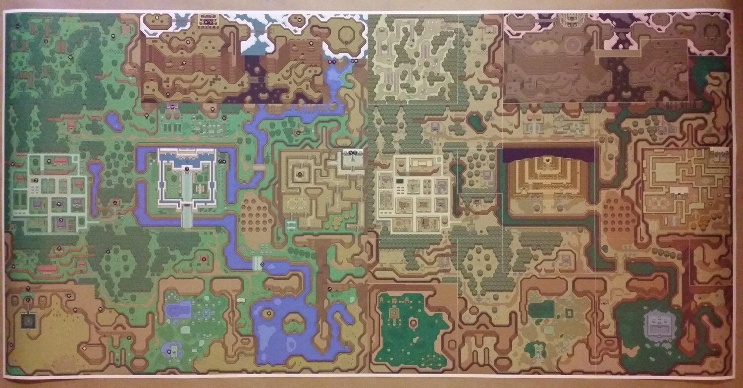 Zelda Poster Print Link to the Past Light/dark World Map Etsy UK