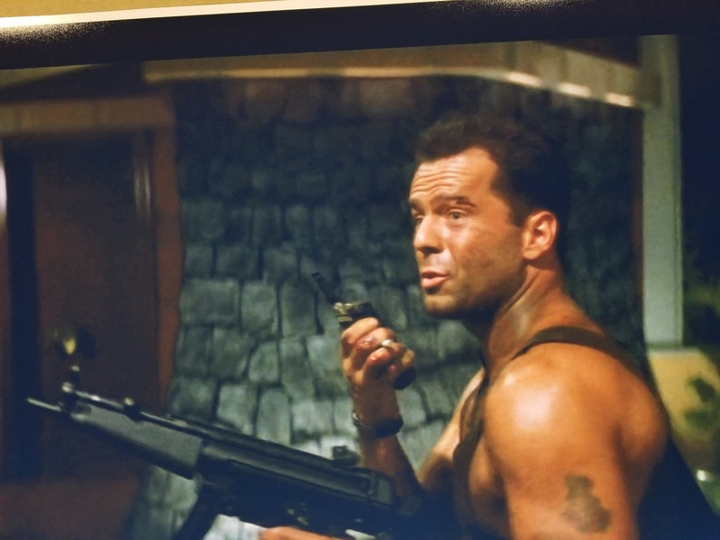 Die Hard Poster 12 X 24  Bruce Willis Machine Gun image 2