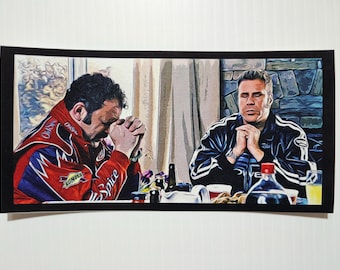 Talladega Nights Ricky Bobby Movie Scene  12" X 24" Poster Cartoon Animation style Poster inches Vinyl Weatherproof High Quality PVC