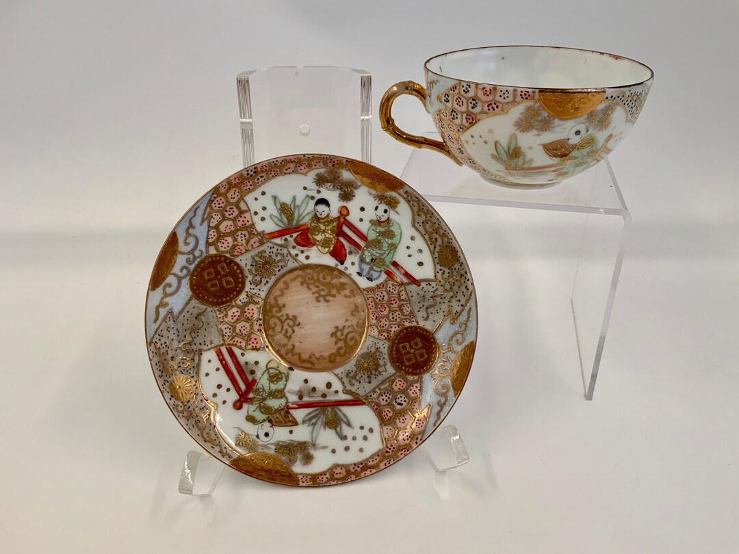 Satsuma Japan Meiji Era Eggshell Translucent Pastel Porcelain Etsy
