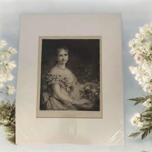 Original Anyique Etching D Huntington "Portrait Of Mrs J Coleman Drayton" 1889