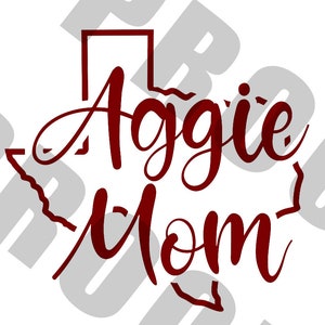 Aggie Mom Digital File PNG Format