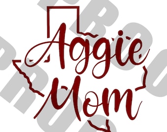 Aggie Mom Digital File PNG Format
