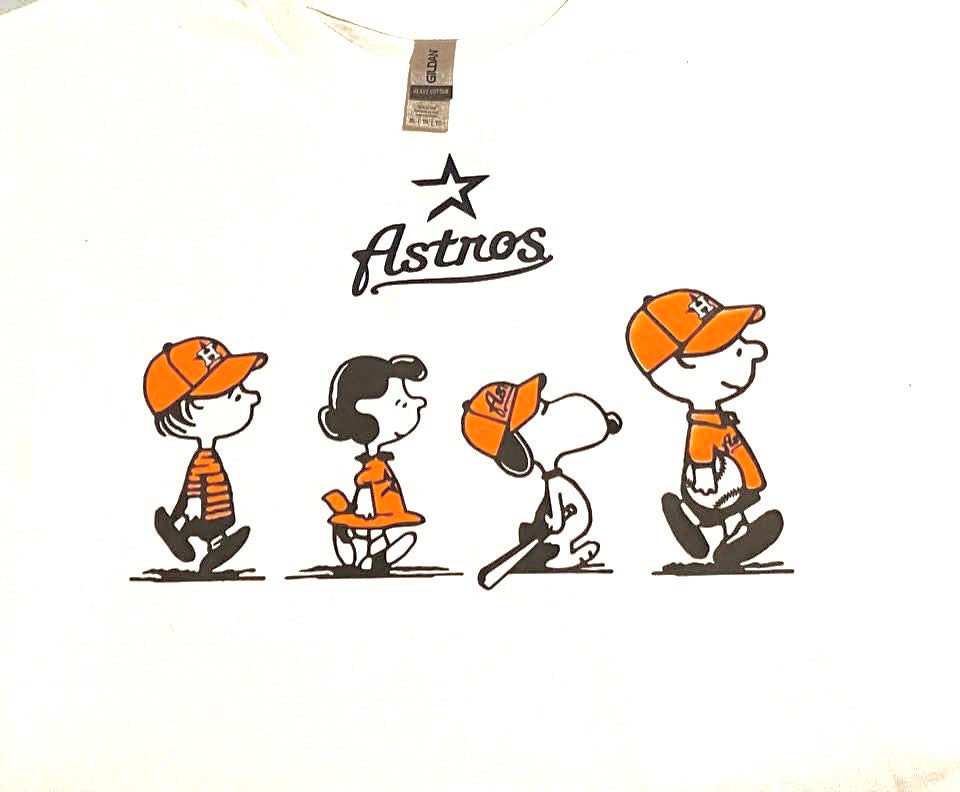 Peanuts Charlie Brown And Snoopy Playing Baseball Houston Astros Shirt