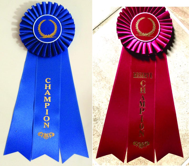 Champion & Reserve Champion - 2 Rosette Ribbon Awards - Etsy
