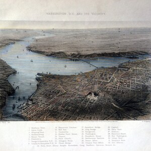 10x13 Copie photo d'une carte d'origine 1862/63 Washington, DC