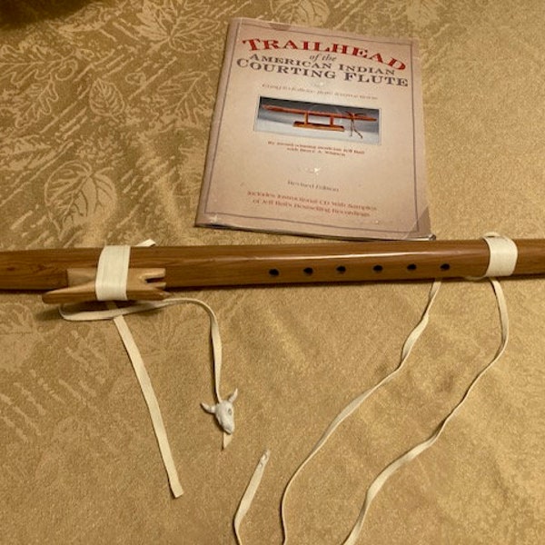 Native American  Flute,24" poplar, book, bag, Jim Nupo, Taos NM