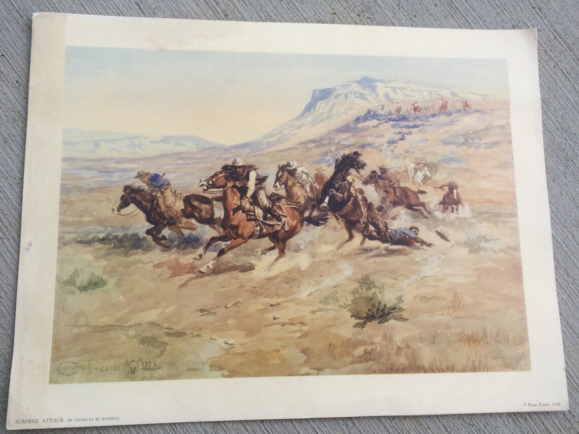 6 Charles M. Russell art prints by Penn Prints from 1958 Etsy