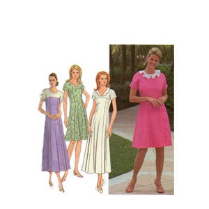 Passe vorne, Kimonoärmel, Empire Kleid Kleid mit Fit und ausgestelltem Rock - 1998 komplett Original Einfachheit Muster #8117