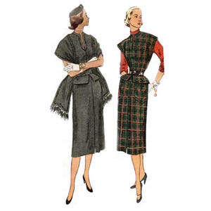 Chic one piece dress or jumper, blouse, and stole - early 1950’s Simplicity Pattern #3638