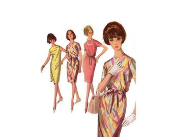 Timeless Mod One Piece Straight Dress w/Waist Options and Height Proportions pattern - 1964 Complete Original Simplicity Pattern #5796