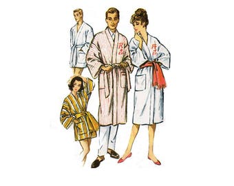 Multi-length, Unisex Robe pattern - 1959 Complete Original Pattern from McCalls #2334