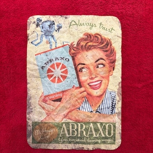 Cartel publicitario del limpiador Abraxo de Fallout Retro
