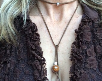 Double Wrap Necklace - Wrap Necklace - Bolo Tie Necklace - Choker Necklace - Lariat Necklace - Y Necklace - Ladies Necklace - Necklace