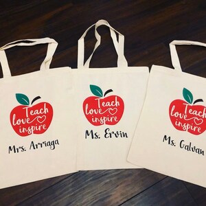 Teacher Bag - Teacher gift - Teacher Appreciation  -Teacher name bag