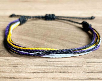 Non Binary pride loose layered bracelet or anklet || LGBTQA+ jewelry