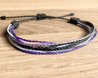 Asexual pride loose layered bracelet or anklet || LGBTQA+ ace jewelry