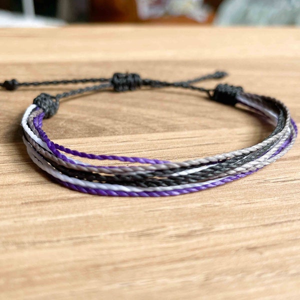 Asexual pride loose layered bracelet or anklet || LGBTQA+ ace jewelry