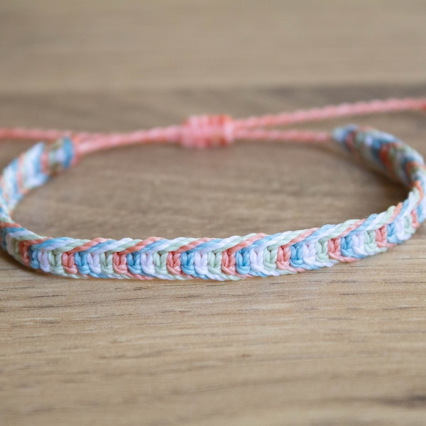 Unlabelled pride square knot bracelet or anklet || LGBTQA+ jewelry