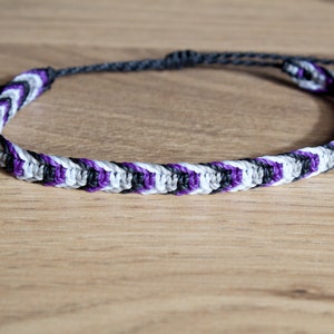 Asexual pride square knot bracelet or anklet || LGBTQA+ ace jewelry