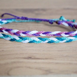 Braided 3 colour bracelet or anklet || Waterproof macrame bracelet or anklet