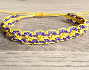 Intersex pride criss cross bracelet or anklet || LGBTQA+ jewelry