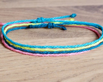 Set of 3 dainty rope Bracelets or anklets, small / tiny / little rope bracelet