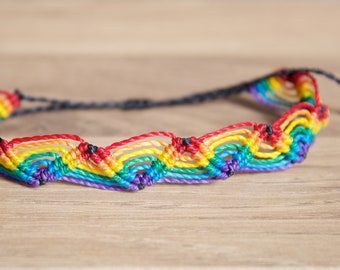 LGBTQA+ Gay pride rainbow zig zag Bracelet or anklet || LGBTQA+ jewelry