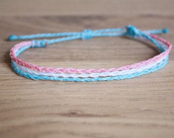 Transgender pride layered bracelet or anklet || LGBTQA+ jewelry