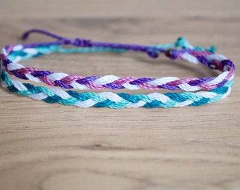 Braided 3 colour bracelet or anklet || Waterproof macrame bracelet or anklet