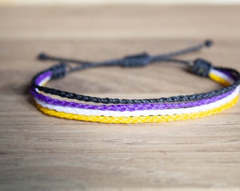 Non Binary pride layered bracelet or anklet || LGBTQA+ jewelry