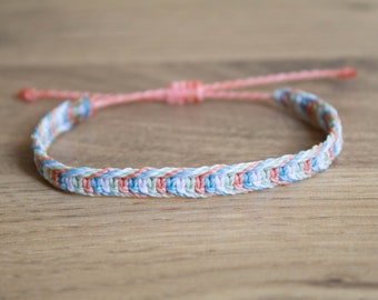 Unlabelled pride square knot bracelet or anklet || LGBTQA+ jewelry