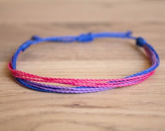 Bisexual pride loose layered Bracelet or anklet || LGBTQA+ jewelry