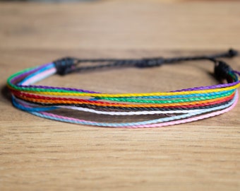 LGBTQA+ progress pride loose layered  Bracelet or anklet