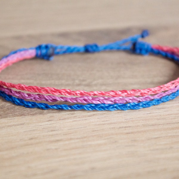 Bisexual pride layered Bracelet or anklet || LGBTQA+ jewelry