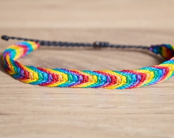 LGBTQA+ Gay pride rainbow square knot Bracelet or anklet || LGBTQA+ jewelry