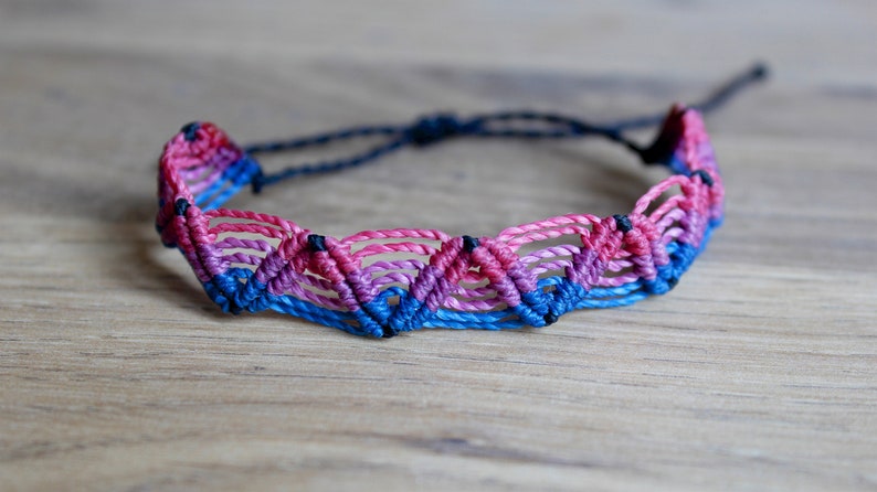 Bisexual pride zig zag Bracelet or anklet LGBTQA jewelry image 1