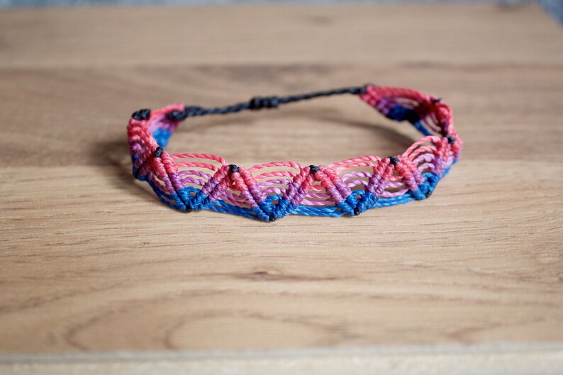 Bisexual pride zig zag Bracelet or anklet LGBTQA jewelry image 4