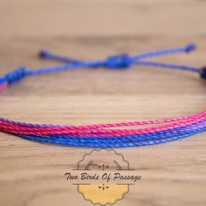 Bisexual Pride Loose Layered Bracelet or Anklet || LGBTQA+ Jewelry
