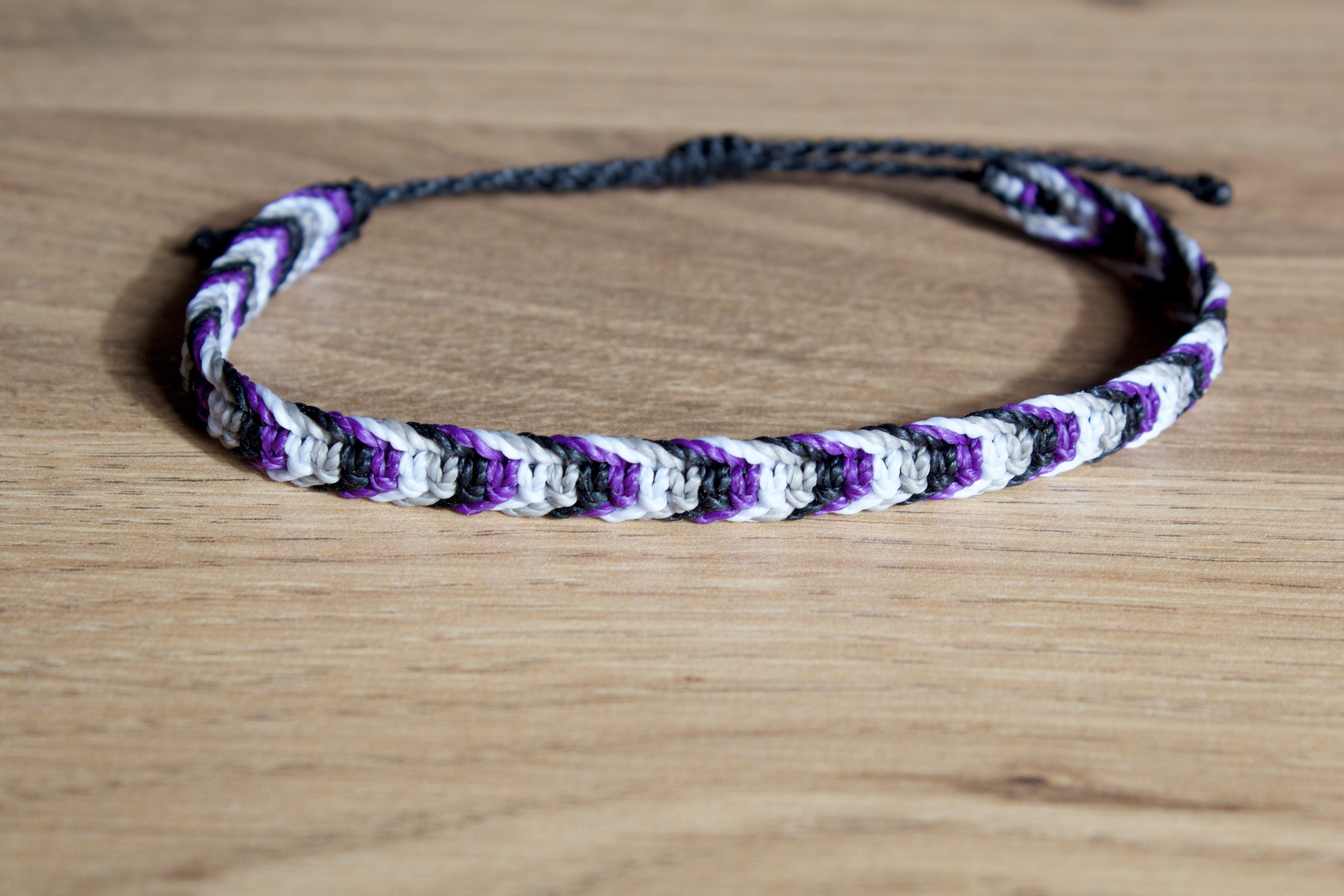 Asexual pride square knot bracelet or anklet || LGBTQA+ ace jewelry