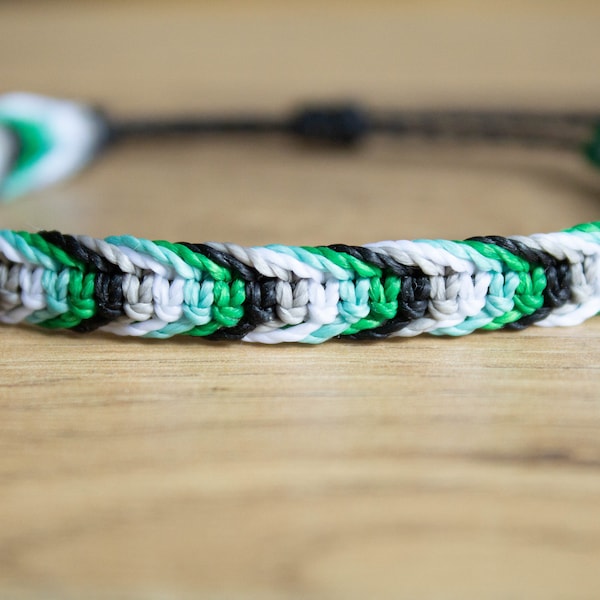 Aromantic pride Square knot Bracelet or anklet || LGBTQA+ jewelry