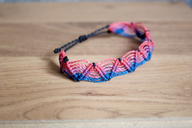 Bisexual pride zig zag Bracelet or anklet LGBTQA jewelry image 2