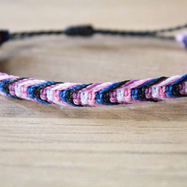 Gender fluid square knot Bracelet or anklet