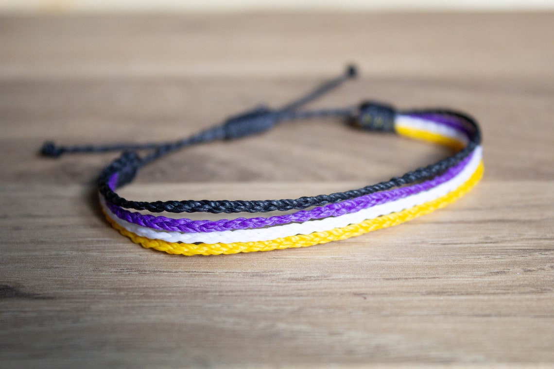 Non Binary Pride Layered Bracelet or Anklet LGBTQA Jewelry | Etsy