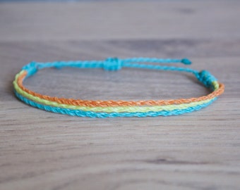 Braided woven macrame bracelet or anklet|| triple bracelet