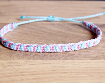 Transgender pride Square knot Bracelet or anklet || LGBTQA+ jewelry