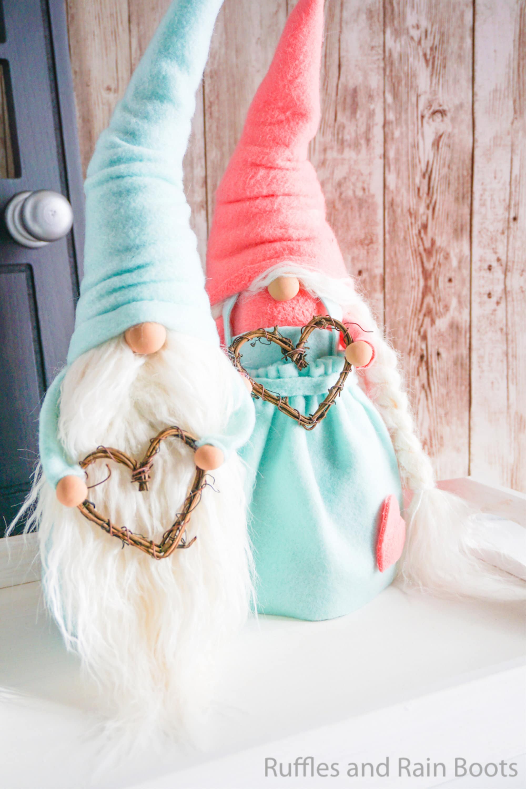 Easy Winter Cone Gnome with Boots - Ruffles and Rain Boots