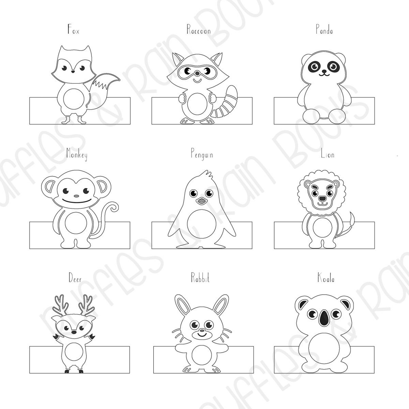 Printable Animal Finger Puppets 2 Versions Play Prompts Etsy