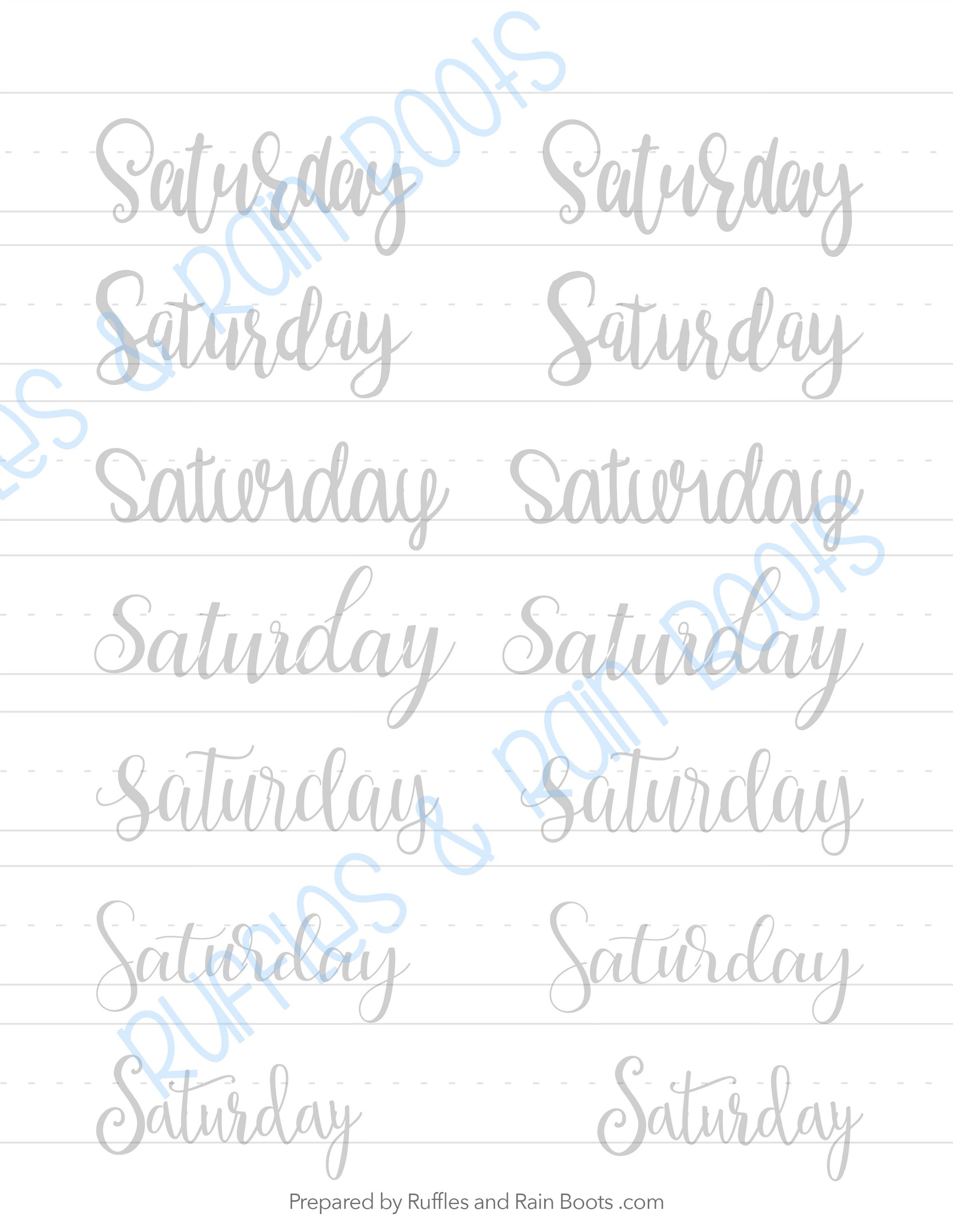 Hand Lettering Practice Sheets: Days, Months, Brush & Modern ...